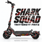 SHARK SQUAD – Designvisualisierung am Trittbrett Fritz. Scooter nicht enthalten.