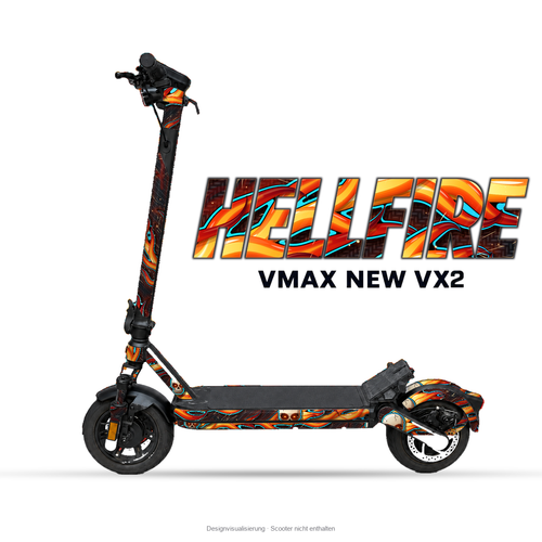 HELLFIRE – Designvisualisierung am VMAX NEW VX2. Scooter nicht enthalten.