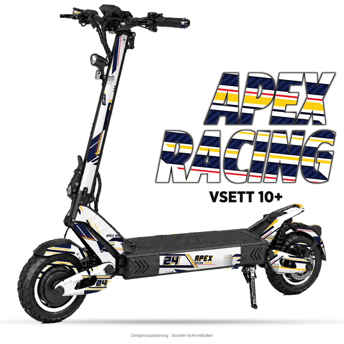 APEX RACING – Designvisualisierung am VSETT 10+. Scooter nicht enthalten.