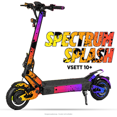 SPECTRUM SPLASH – Designvisualisierung am VSETT 10+. Scooter nicht enthalten.