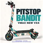 PITSTOP BANDIT am VMAX NEW VX4 – Renn-Waschbär, Petrol und Orange; Felgenaufkleber separat