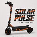 SOLAR PULSE Skin für VMAX NEW VX4 – orangefarbene Ringe und Signalbänder auf Anthrazit mit eigenem Sonnen-Emblem; digitale Designvisualisierung
