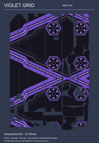 VIOLET GRID für NEW VX4 – Übersicht der 25 Originalteile mit getrennten Seitenteilen; Violett, Lavendel und Schwarz