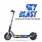 SKY BLAST – Designvisualisierung am Xiaomi Electric Scooter 4 Pro (2nd Gen). Scooter nicht enthalten.
