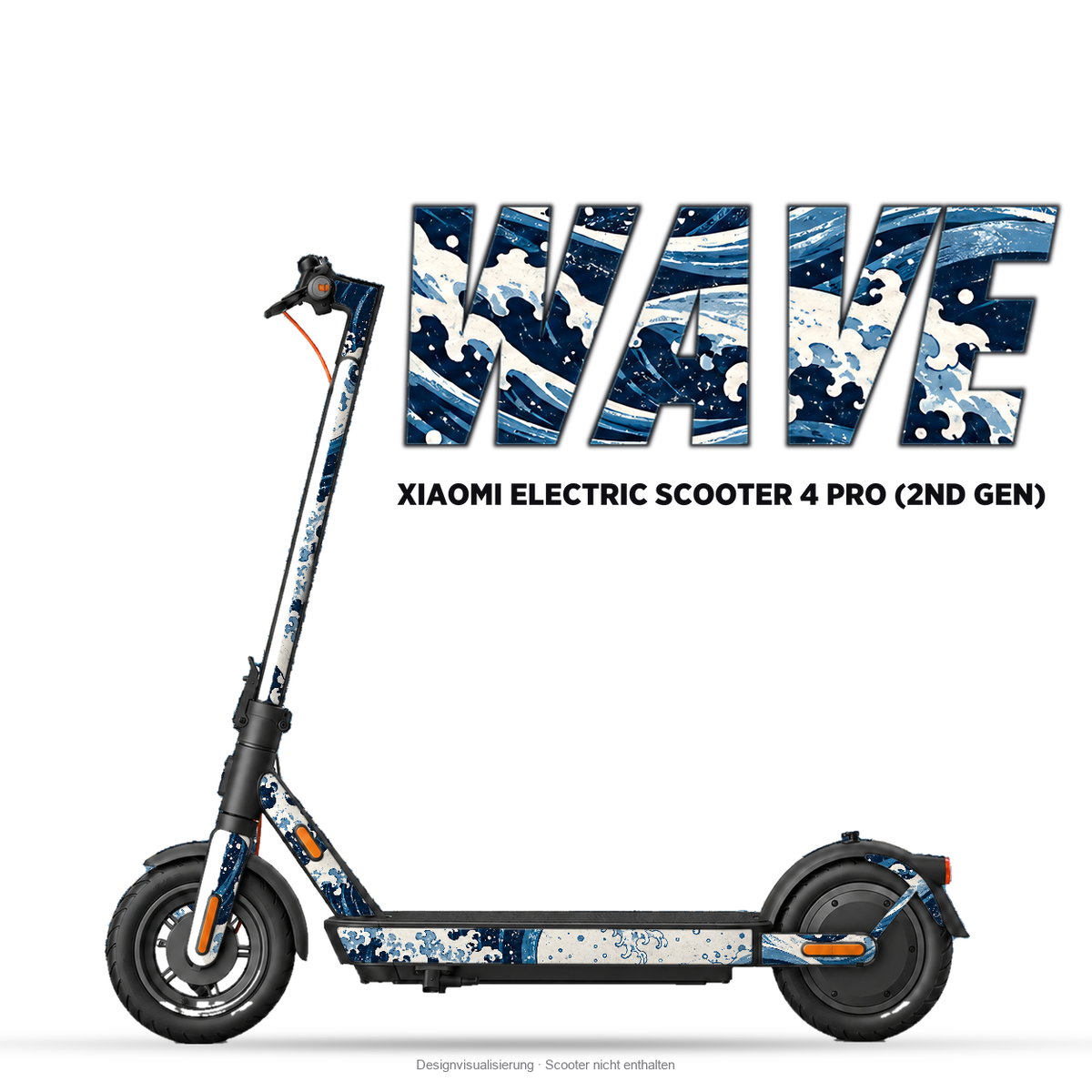 WAVE – Designvisualisierung am Xiaomi Electric Scooter 4 Pro (2nd Gen). Scooter nicht enthalten.