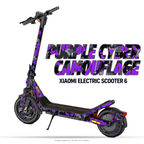 PURPLE CYBER CAMOUFLAGE – Designvisualisierung am Xiaomi Electric Scooter 6. Scooter nicht enthalten.