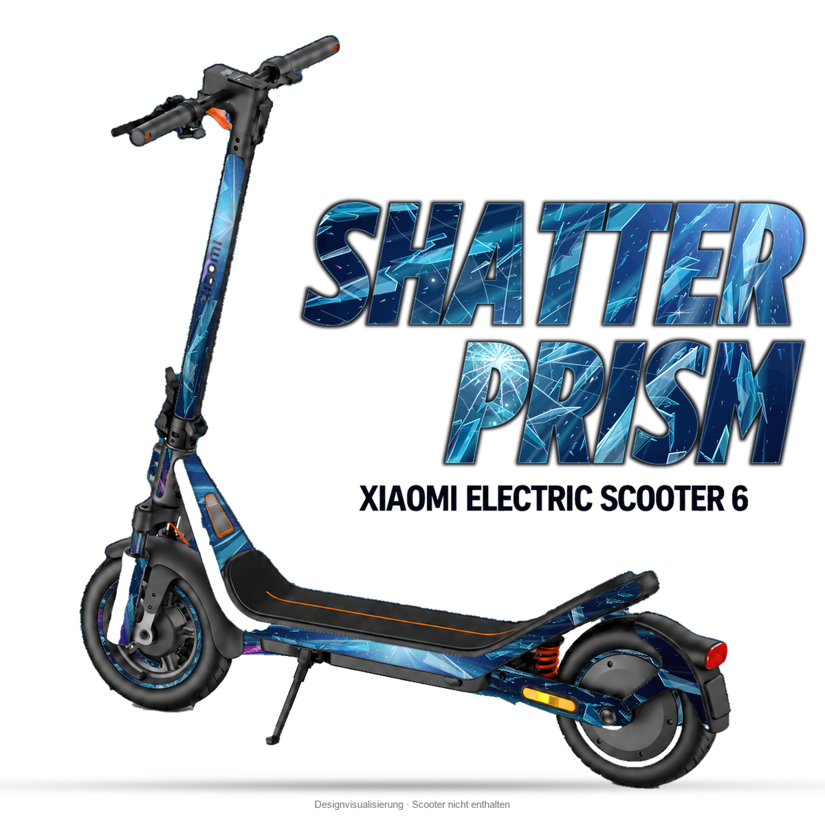 SHATTER PRISM – Designvisualisierung am Xiaomi Electric Scooter 6. Scooter nicht enthalten.