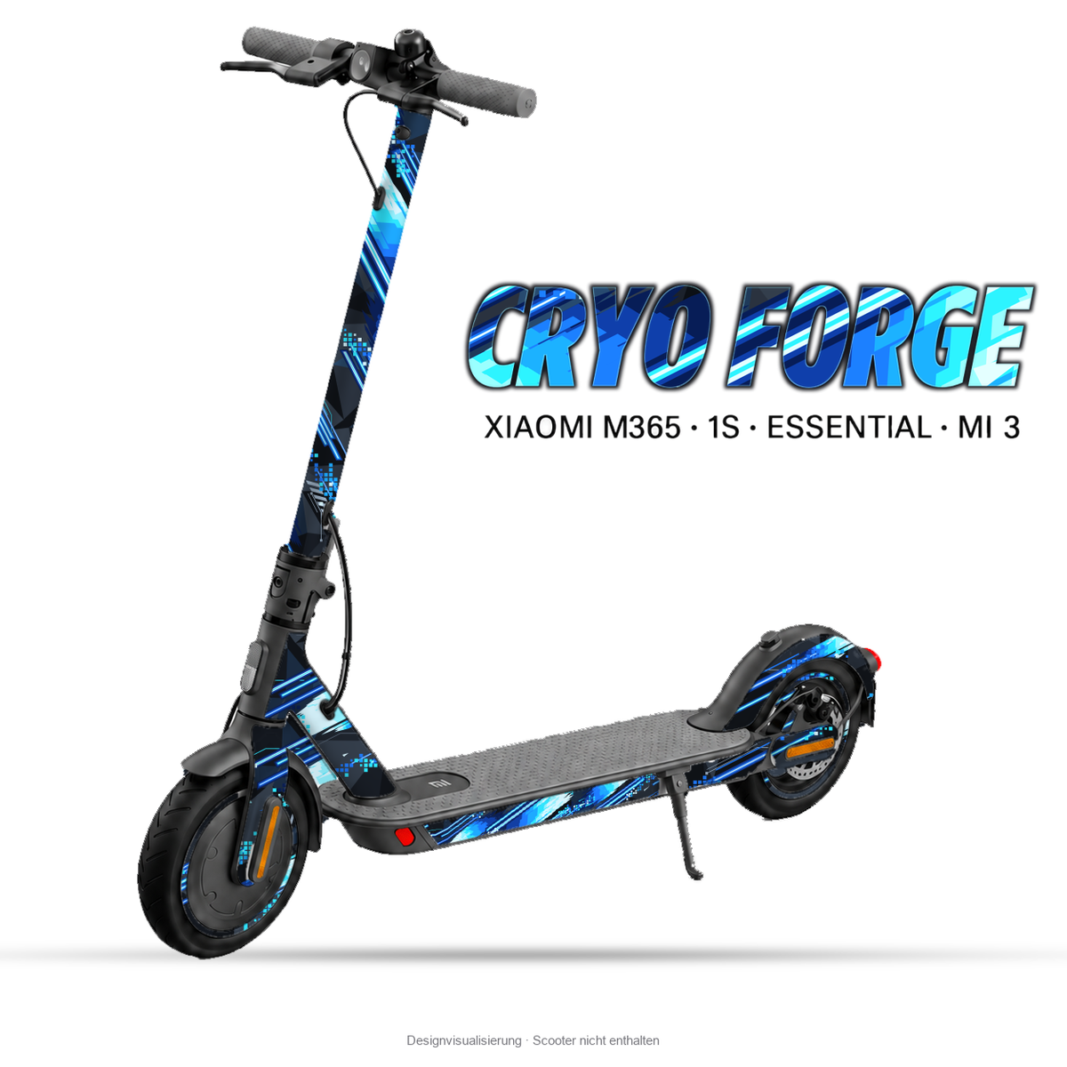 CRYO FORGE – Designvisualisierung am Xiaomi M365 / 1S / Essential / Mi 3. Scooter nicht enthalten.