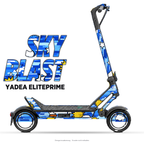 SKY BLAST – Designvisualisierung am Yadea ElitePrime. Scooter nicht enthalten.