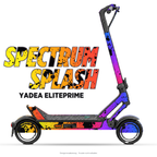SPECTRUM SPLASH – Designvisualisierung am Yadea ElitePrime. Scooter nicht enthalten.