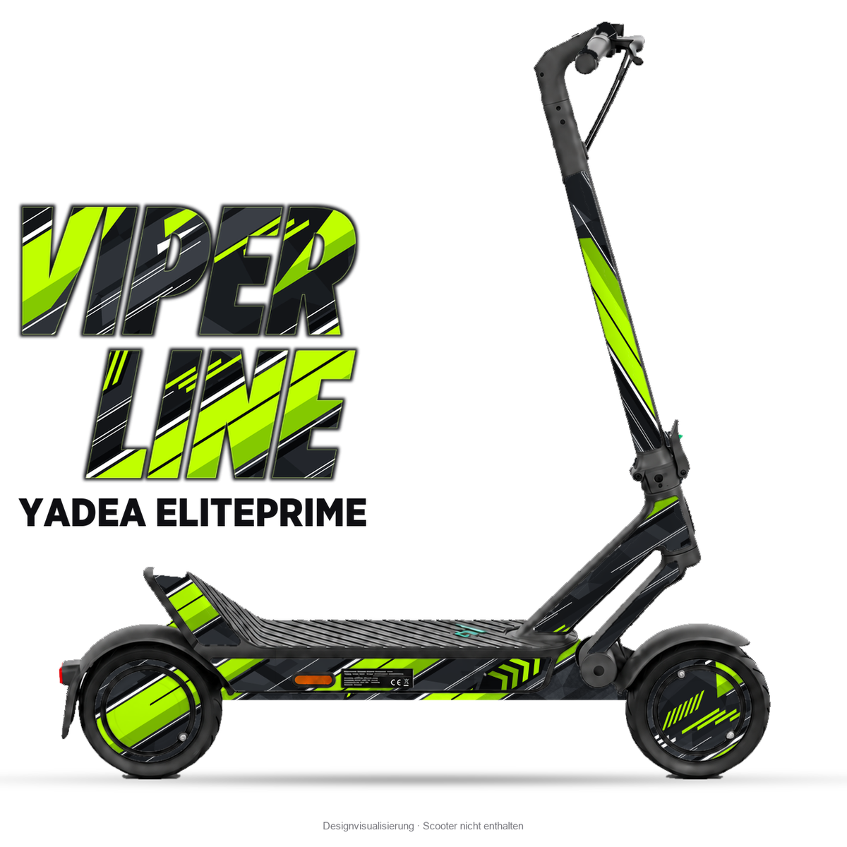 VIPER LINE – Designvisualisierung am Yadea ElitePrime. Scooter nicht enthalten.