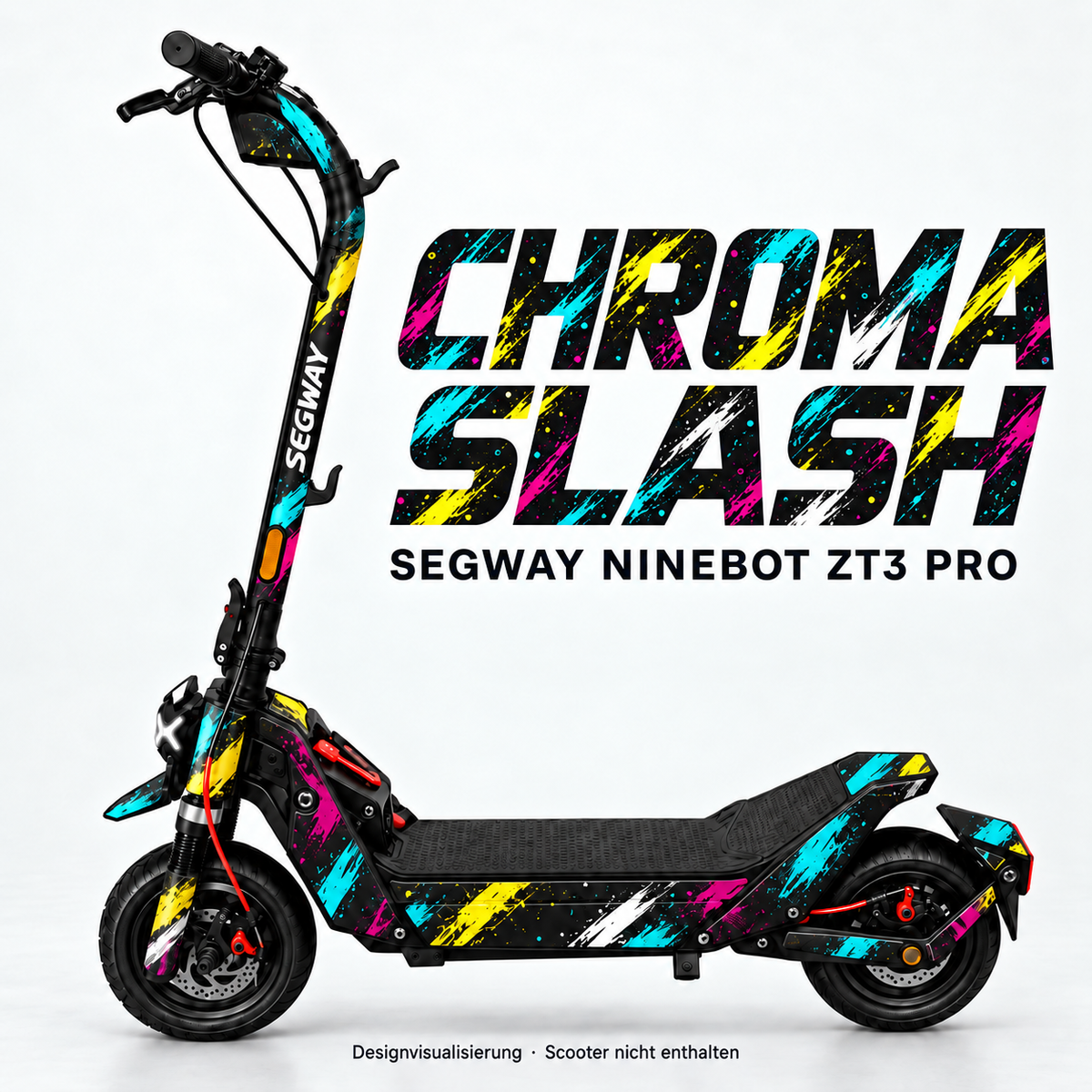 Chroma Slash – Segway Ninebot ZT3 Pro, Designvisualisierung. Scooter nicht enthalten.