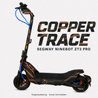 COPPER TRACE Skin für Segway Ninebot ZT3 Pro: kupferfarbene Leiterbahnen auf Anthrazit – digitale Designvisualisierung, Scooter nicht enthalten