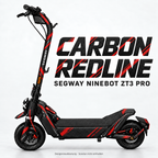 SEGWAY NINEBOT ZT3 SKIN | CARBON REDLINE – Designvisualisierung am passenden Scooter. Scooter nicht enthalten.