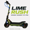 LIME RUSH Skin für Segway Ninebot ZT3 Pro in Limettengrün und Grünanthrazit mit abgerundeten Racing-Linien – digitale Designvisualisierung, Scooter nicht enthalten