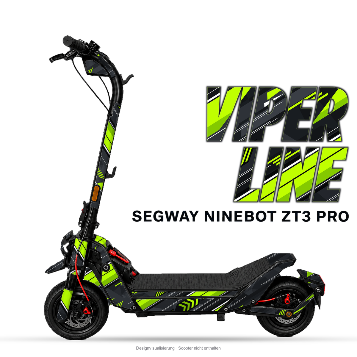 VIPER LINE – Designvisualisierung am Segway Ninebot ZT3 Pro. Scooter nicht enthalten.