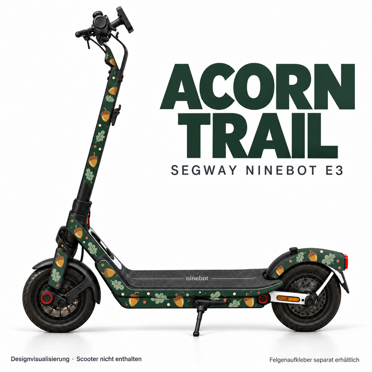 ACORN TRAIL Skin für Segway Ninebot E3. Felgenaufkleber separat erhältlich.