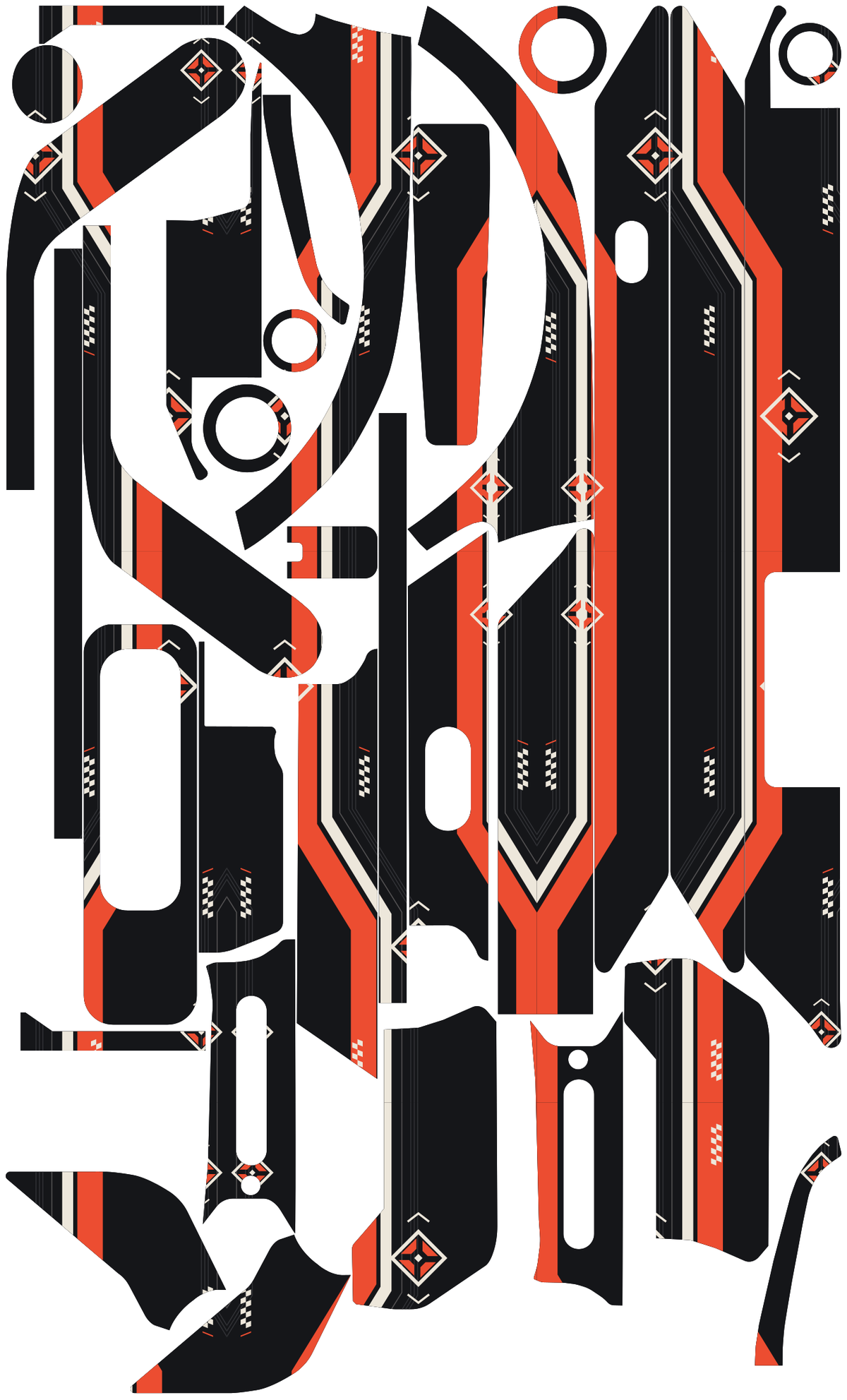 APEX SIGNAL für Segway Ninebot E3: 32 Originalteile des Skin-Sets.