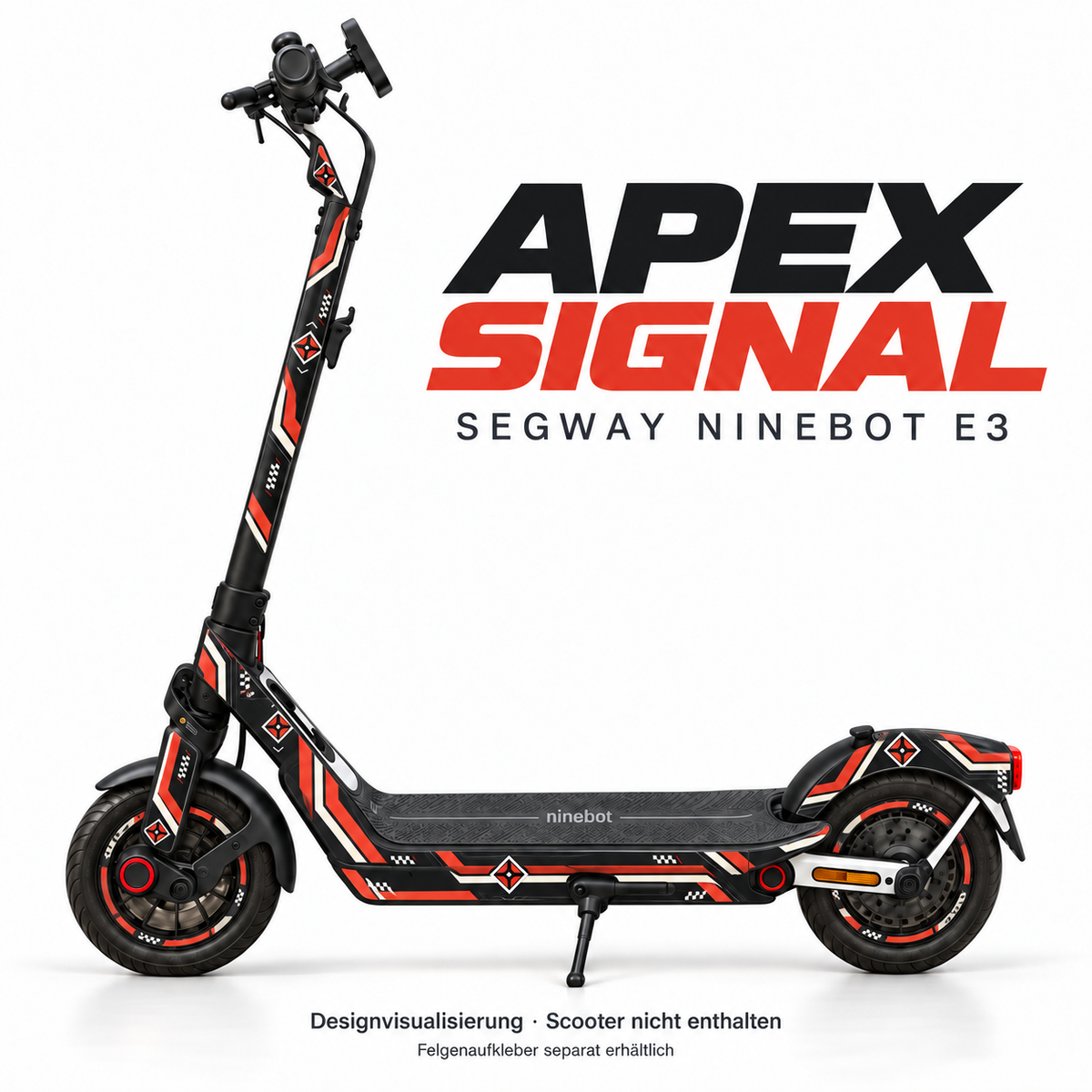 APEX SIGNAL Skin für Segway Ninebot E3. Felgenaufkleber separat erhältlich.