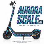 AURORA SCALE Skin für Segway Ninebot E3. Felgenaufkleber separat erhältlich.