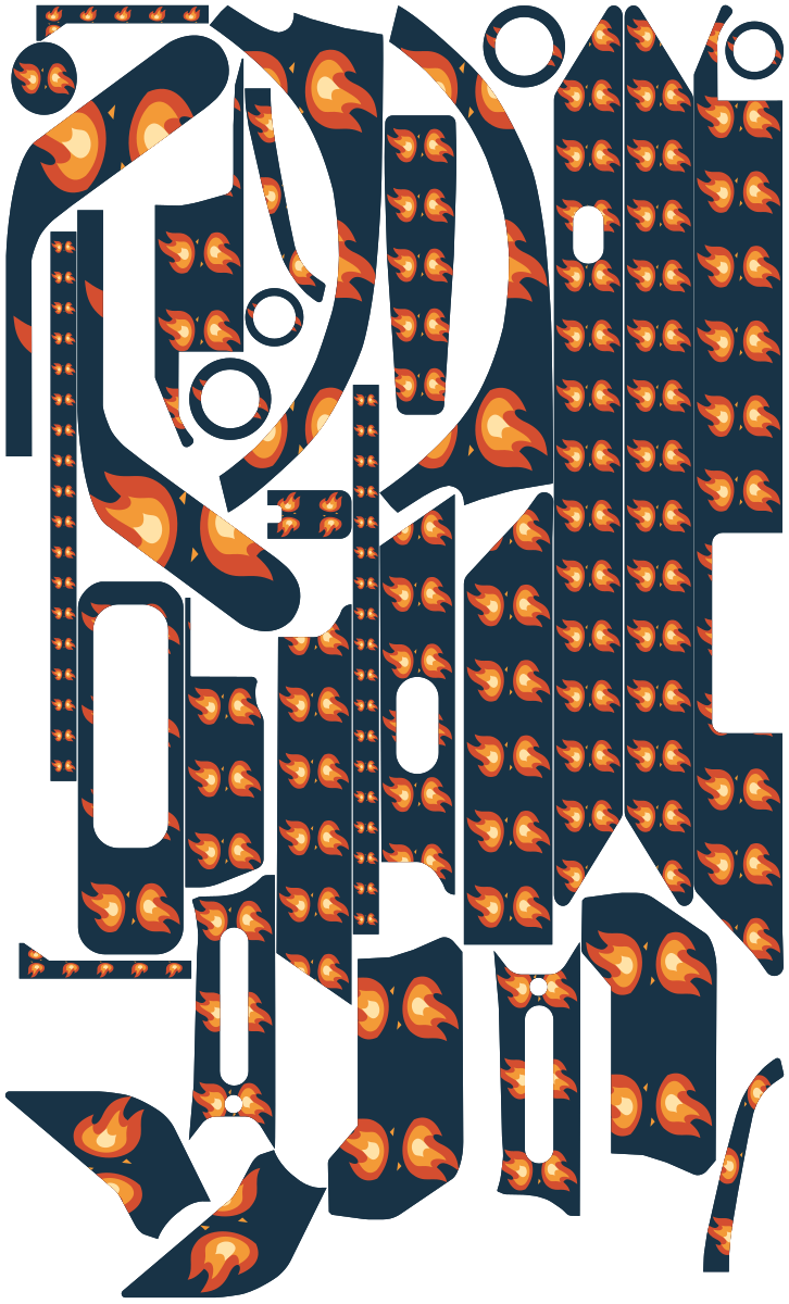 BLAZE RIDER für Segway Ninebot E3: 32 Originalteile des Skin-Sets.
