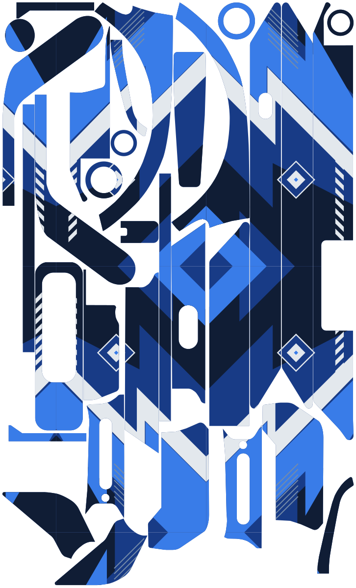 COBALT RIFT für Segway Ninebot E3: 32 Originalteile des Skin-Sets.