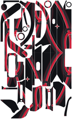 CRIMSON ORBIT für Segway Ninebot E3: 32 Originalteile des Skin-Sets.