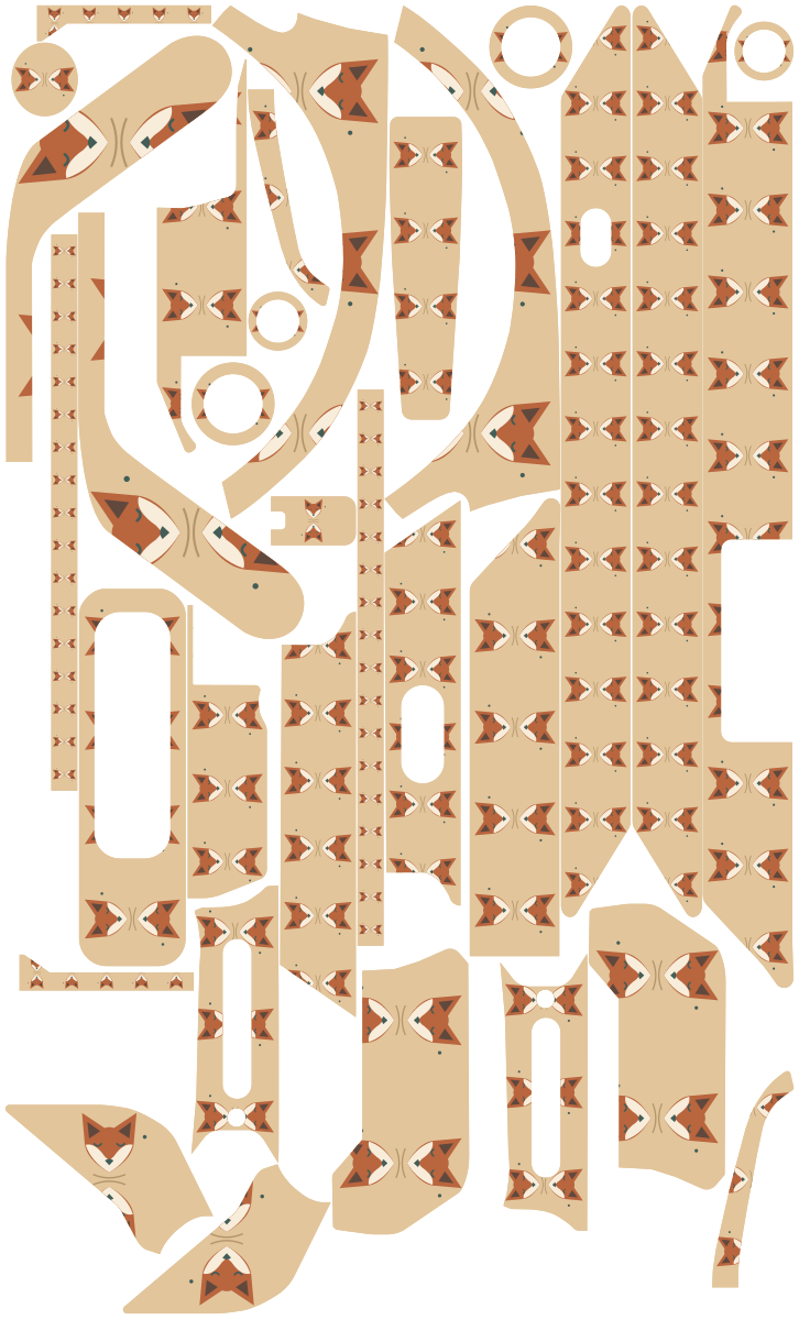 DESERT FOX für Segway Ninebot E3: 32 Originalteile des Skin-Sets.