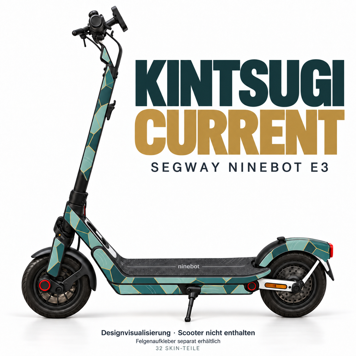 KINTSUGI CURRENT Skin für Segway Ninebot E3. Felgenaufkleber separat erhältlich.