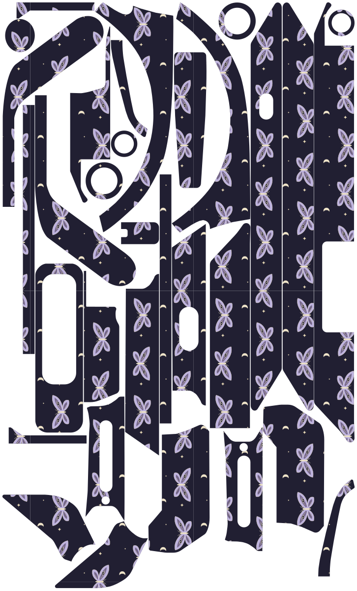 LUNAR MOTH für Segway Ninebot E3: 32 Originalteile des Skin-Sets.