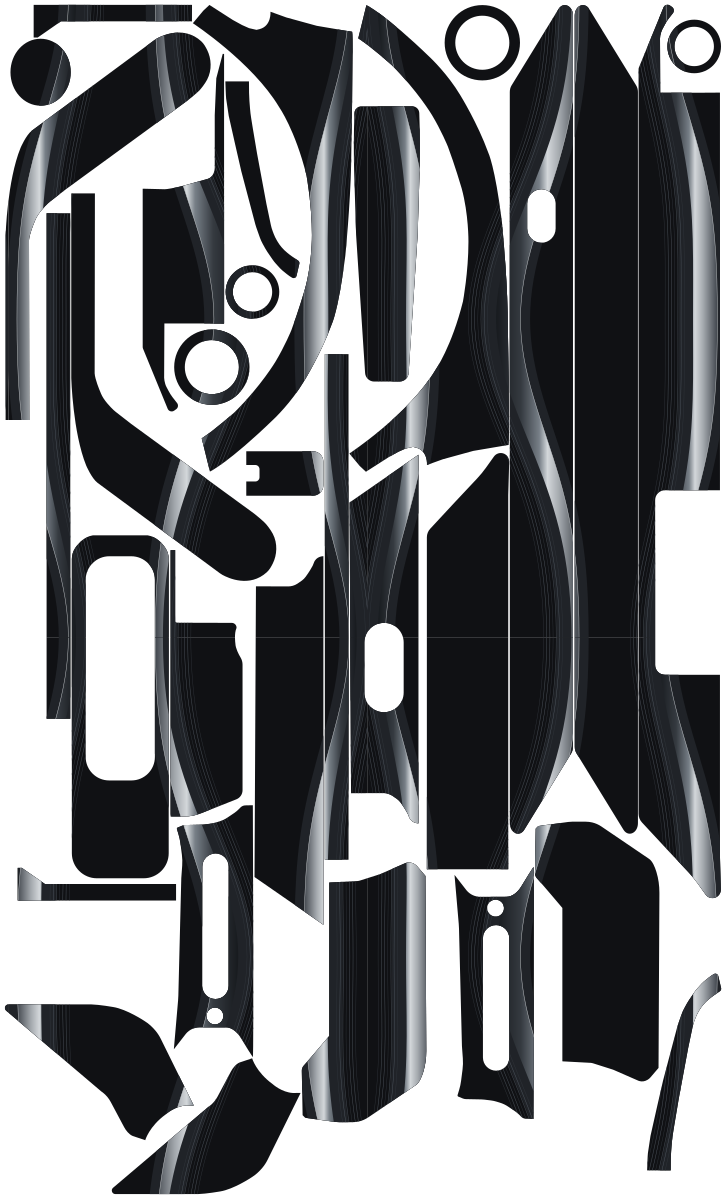 OBSIDIAN FLOW für Segway Ninebot E3: 32 Originalteile des Skin-Sets.