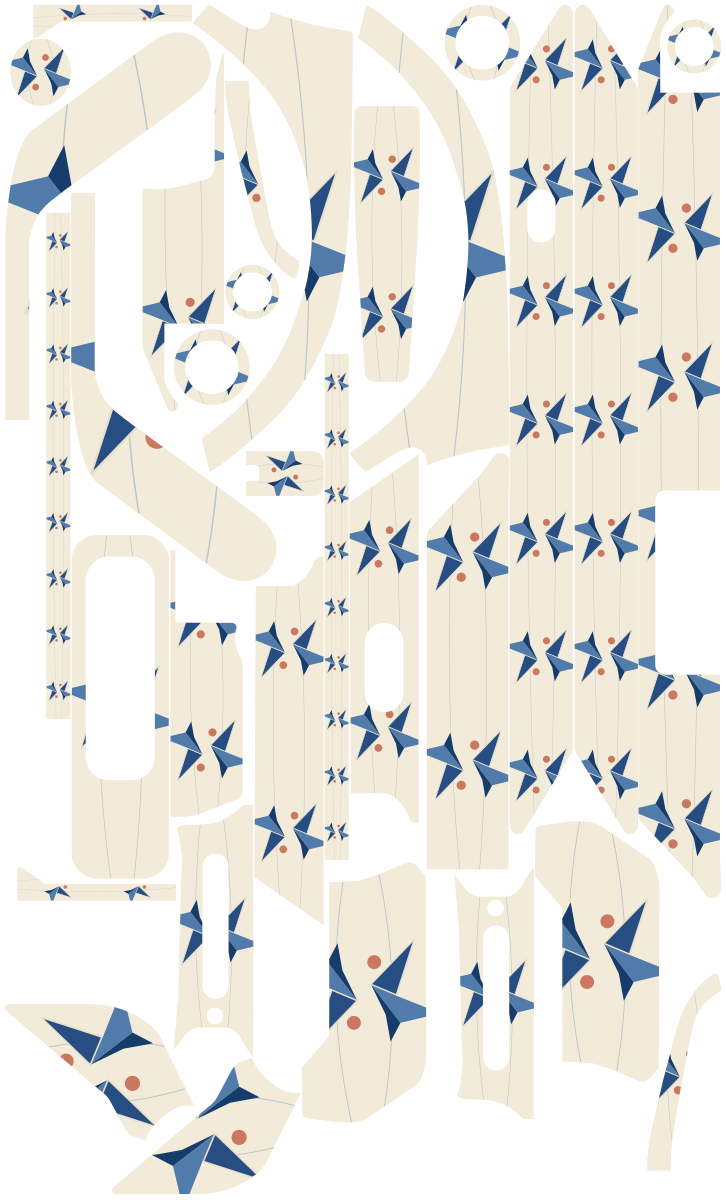 ORIGAMI SKY für Segway Ninebot E3: 32 Originalteile des Skin-Sets.