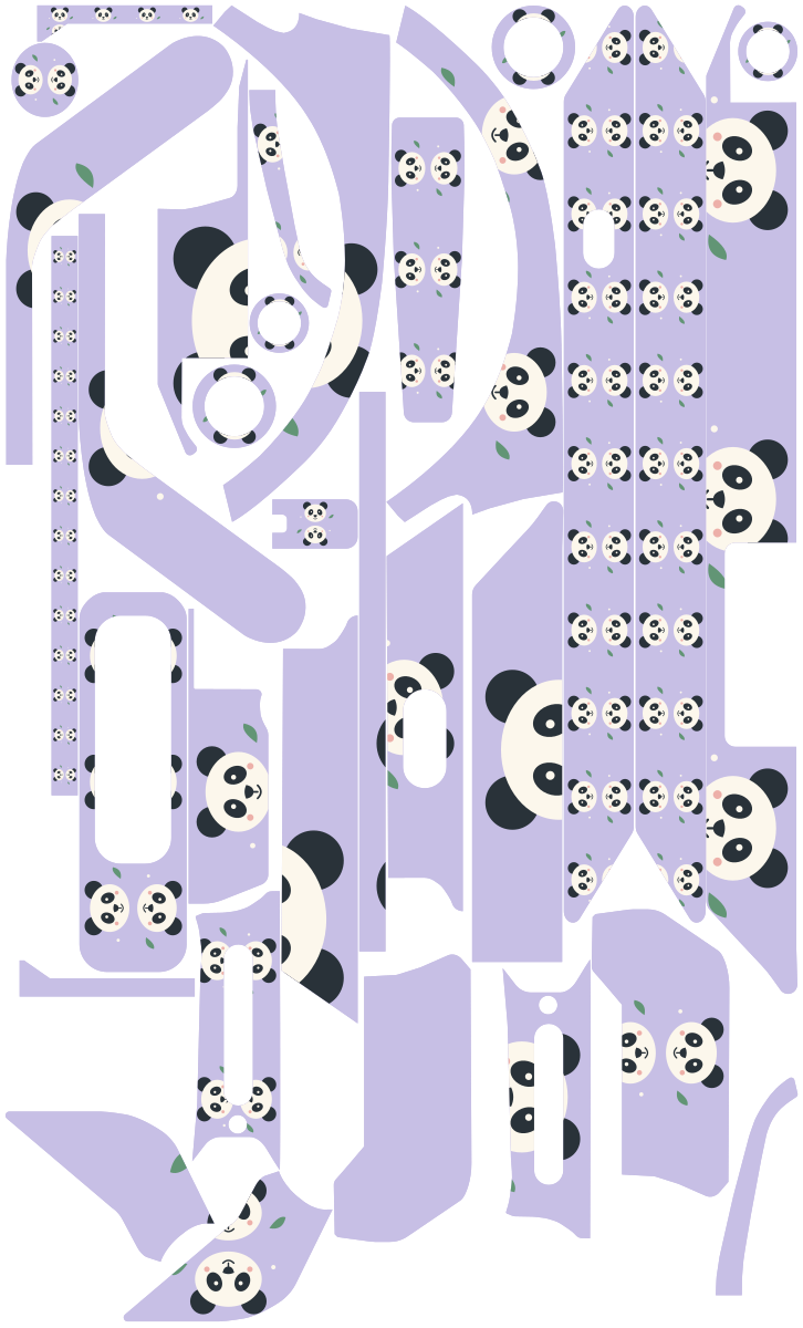 PANDA PLAY für Segway Ninebot E3: 32 Originalteile des Skin-Sets.