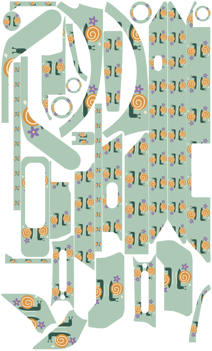 SNAIL PARADE für Segway Ninebot E3: 32 Originalteile des Skin-Sets.