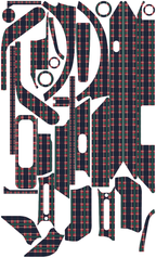 TARTAN CLUB für Segway Ninebot E3: 32 Originalteile des Skin-Sets.