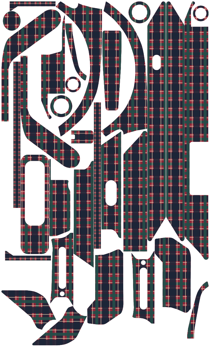 TARTAN CLUB für Segway Ninebot E3: 32 Originalteile des Skin-Sets.