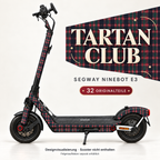 TARTAN CLUB Skin für Segway Ninebot E3. Felgenaufkleber separat erhältlich.