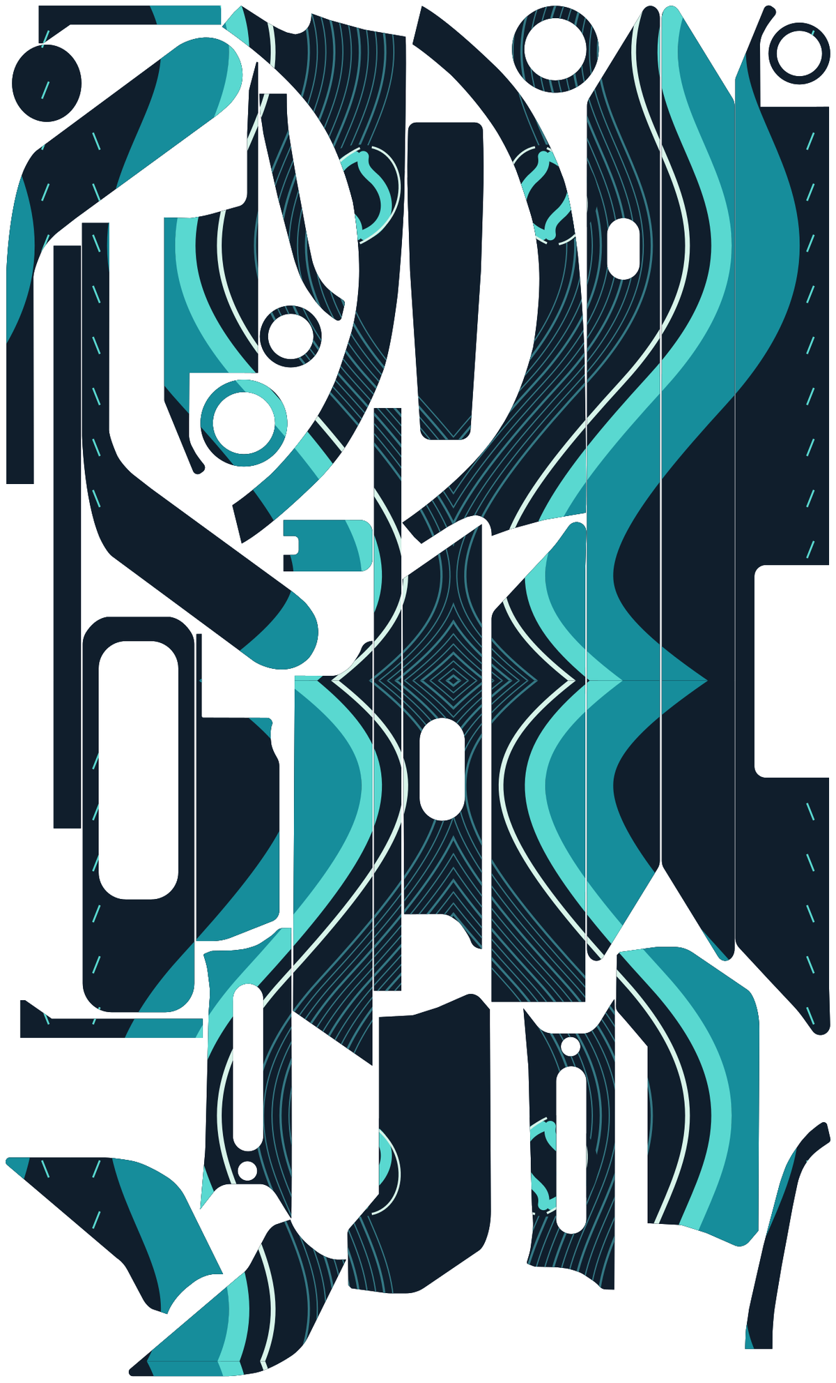 TIDAL SHIFT für Segway Ninebot E3: 32 Originalteile des Skin-Sets.