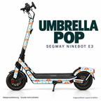 UMBRELLA POP Skin für Segway Ninebot E3. Felgenaufkleber separat erhältlich.