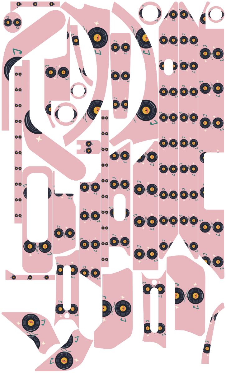 VINYL GROOVE für Segway Ninebot E3: 32 Originalteile des Skin-Sets.