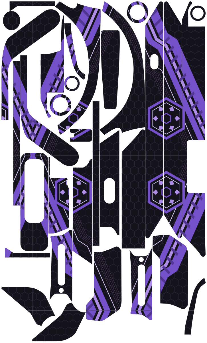 VIOLET GRID für Segway Ninebot E3: 32 Originalteile des Skin-Sets.