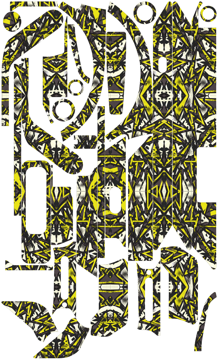 YELLOW SHARD für Segway Ninebot E3: 32 Originalteile des Skin-Sets.