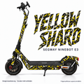 YELLOW SHARD Skin für Segway Ninebot E3. Felgenaufkleber separat erhältlich.