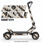 EGRET EY!1 SKIN | AURUM MARBLE – Designvisualisierung; Scooter nicht enthalten. Reifenaufkleber separat erhältlich.