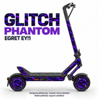 EGRET EY!1 SKIN | GLITCH PHANTOM – Designvisualisierung; Scooter nicht enthalten. Reifenaufkleber separat erhältlich.