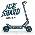 EGRET EY!1 SKIN | ICE SHARD – Designvisualisierung; Scooter nicht enthalten. Reifenaufkleber separat erhältlich.