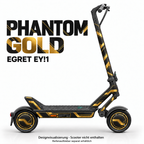 EGRET EY!1 SKIN | PHANTOM GOLD – Designvisualisierung; Scooter nicht enthalten. Reifenaufkleber separat erhältlich.