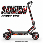 EGRET EY!1 SKIN | SAMURAI – Designvisualisierung; Scooter nicht enthalten. Reifenaufkleber separat erhältlich.