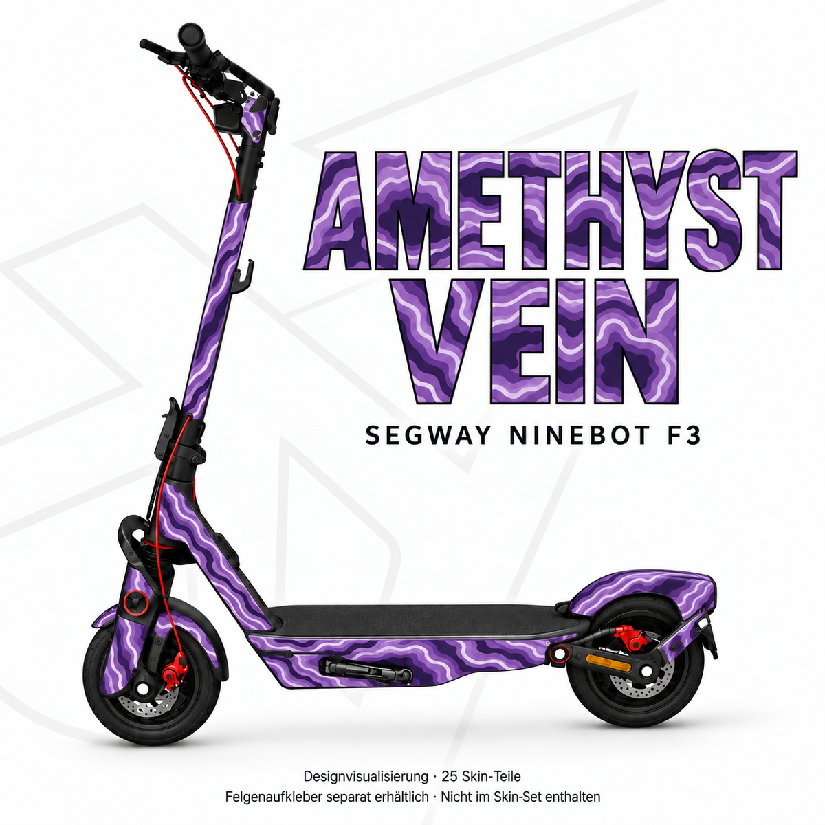AMETHYST VEIN Skin für Segway Ninebot F3. Felgenaufkleber separat erhältlich.