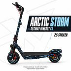 ARCTIC STORM Skin für Segway Ninebot F3. Felgenaufkleber separat erhältlich.